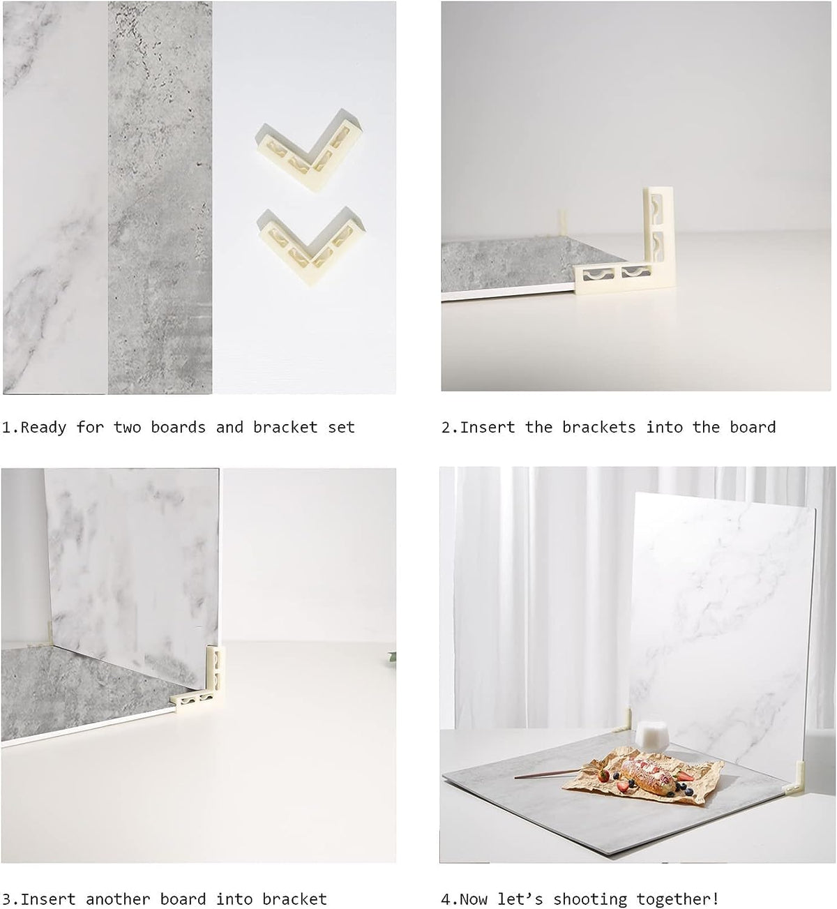 5PCS Photo Backdrop Boards with Carry Bag,16x16Inch Marble Cement Wooden Phot...