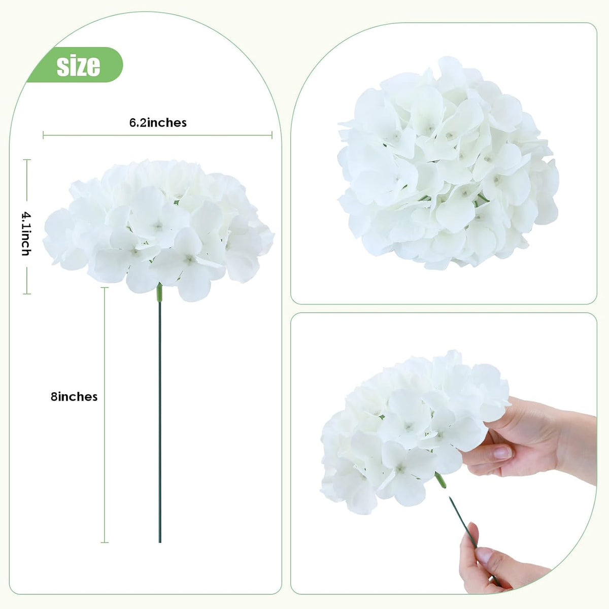 AVIVIHO 105pcs Fake Flowers White Hydrangea Artificial Flowers Bulk