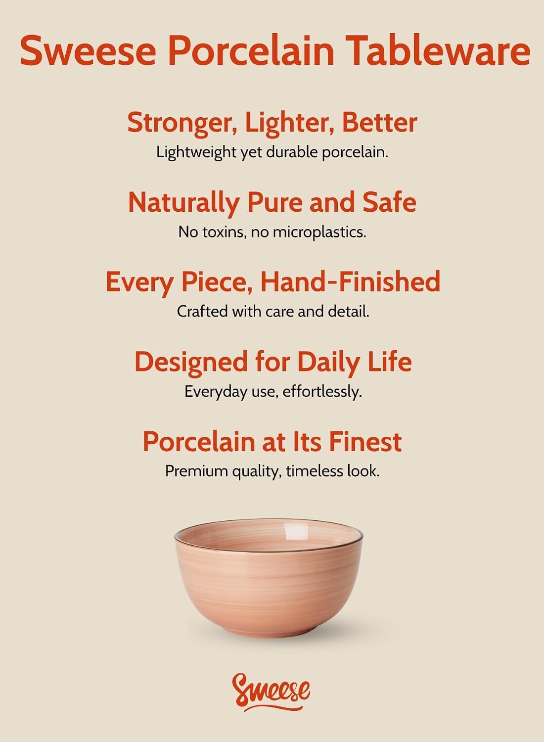 Sweese 20 Oz Porcelain Cereal Bowls - Multicolor Set of 6, Dishwasher Safe, f...