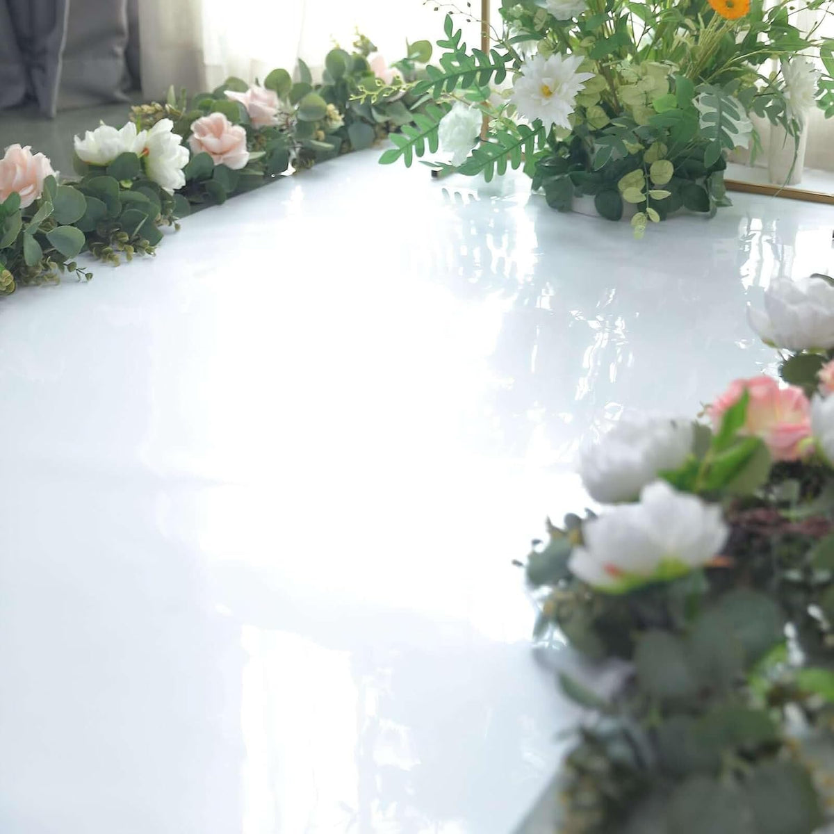Efavormart 3ft x 65ft White Glossy Aisle Runner - Reflective Non-Woven Floor ...