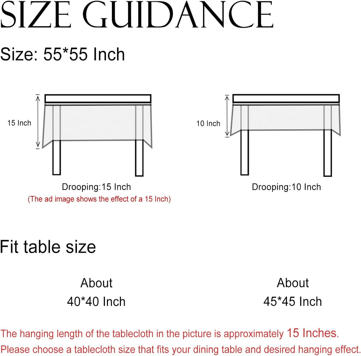 ISAENNE Designer Vintage Square Christmas Tablecloth,55"x55"