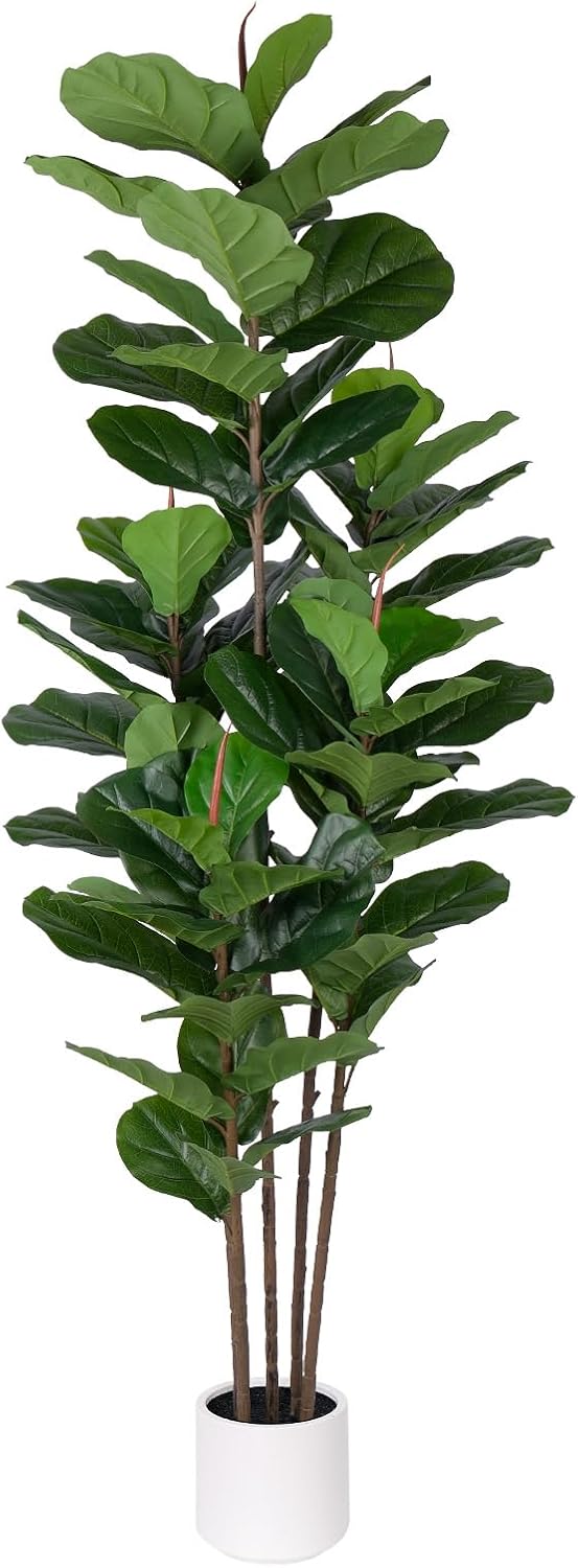 Yepdin Faux Fiddle Leaf Fig Tree 6 FT - Artificial Ficus Tree with Tall Artif...