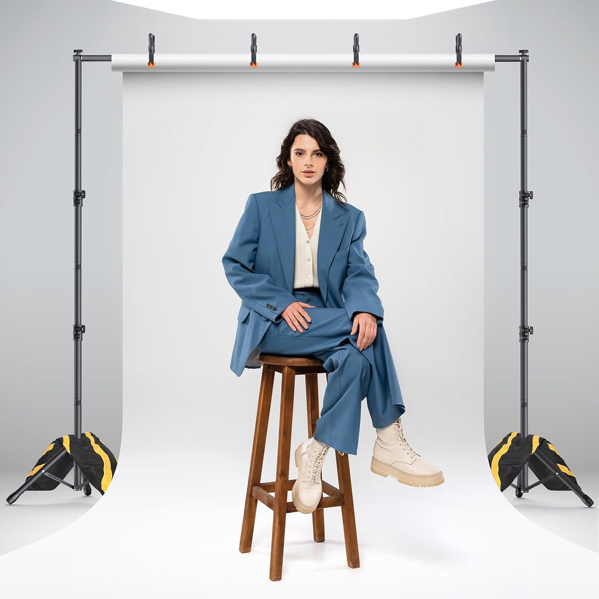 Backdrop Stand Kit - 6 Widths, 10x8.5ft Adjustable Background Stand for Parti...