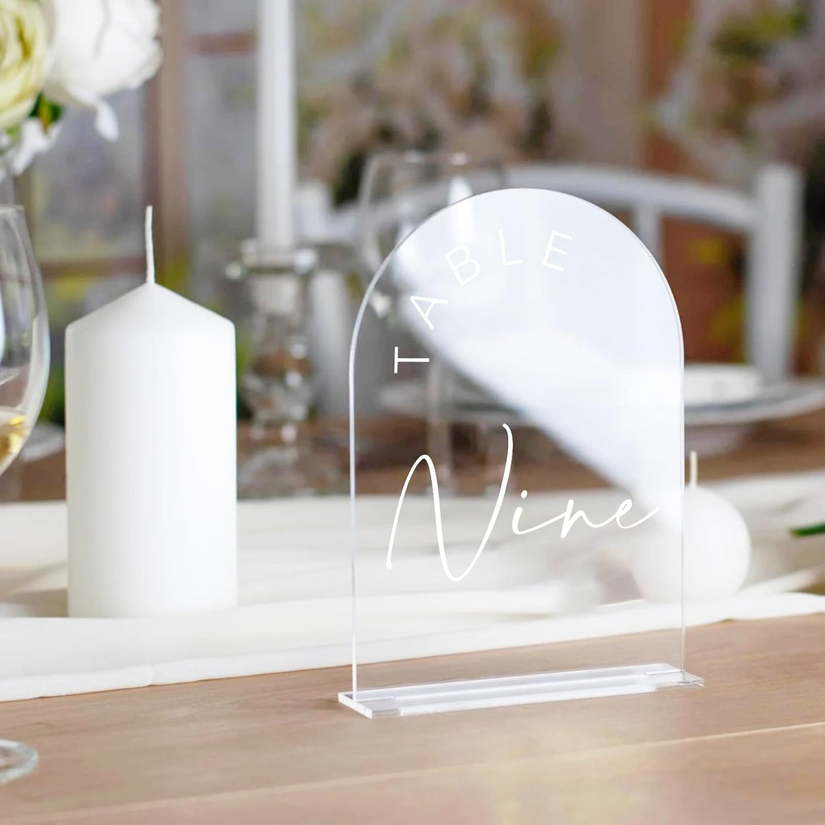 Acrylic Arch Table Numbers with Stands, 5x7 Inch Acrylic Arch Sign Table Numb...
