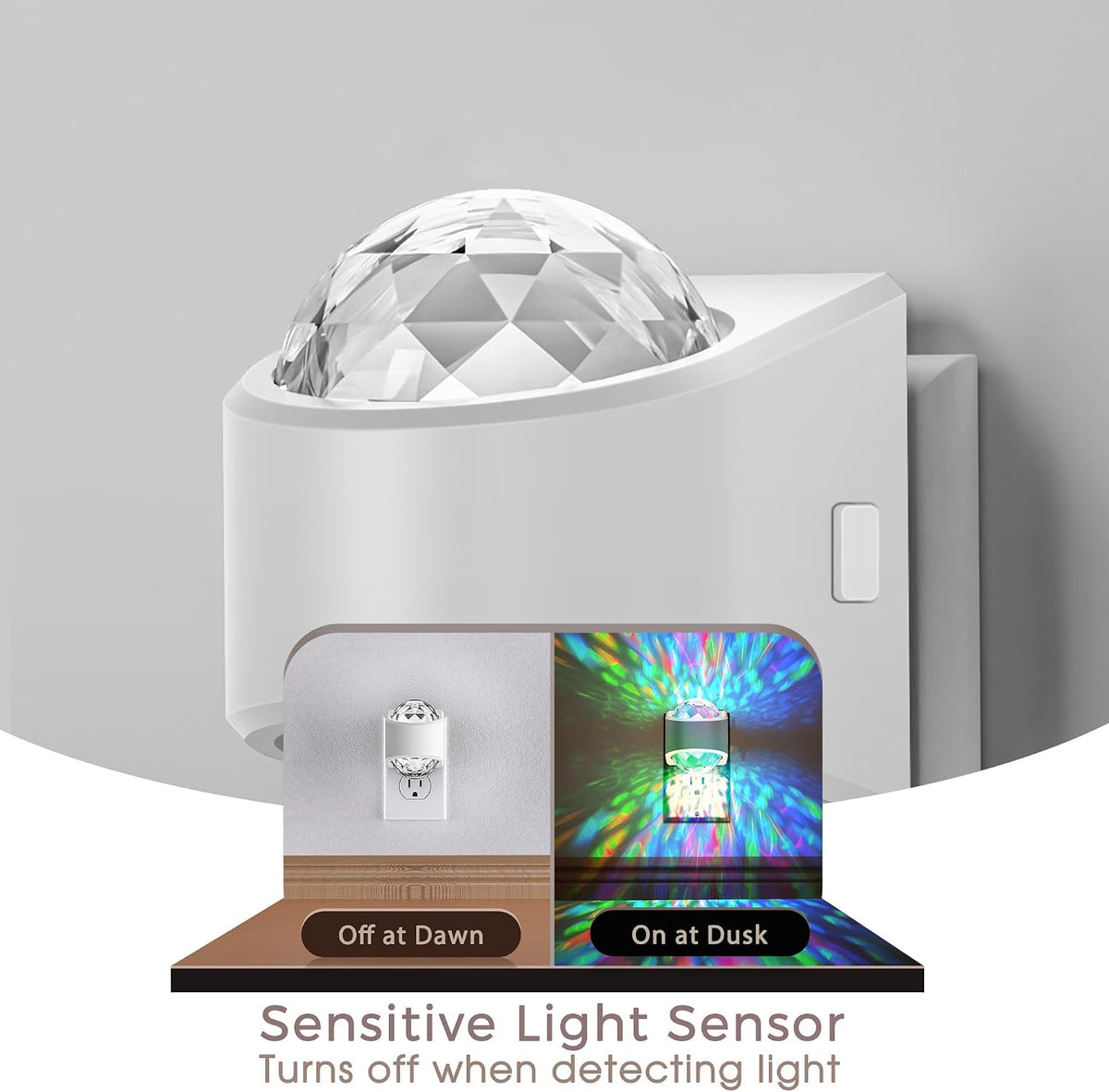 Briignite Night Lights Plug into Wall, Night Light Projector 9-Color RGB