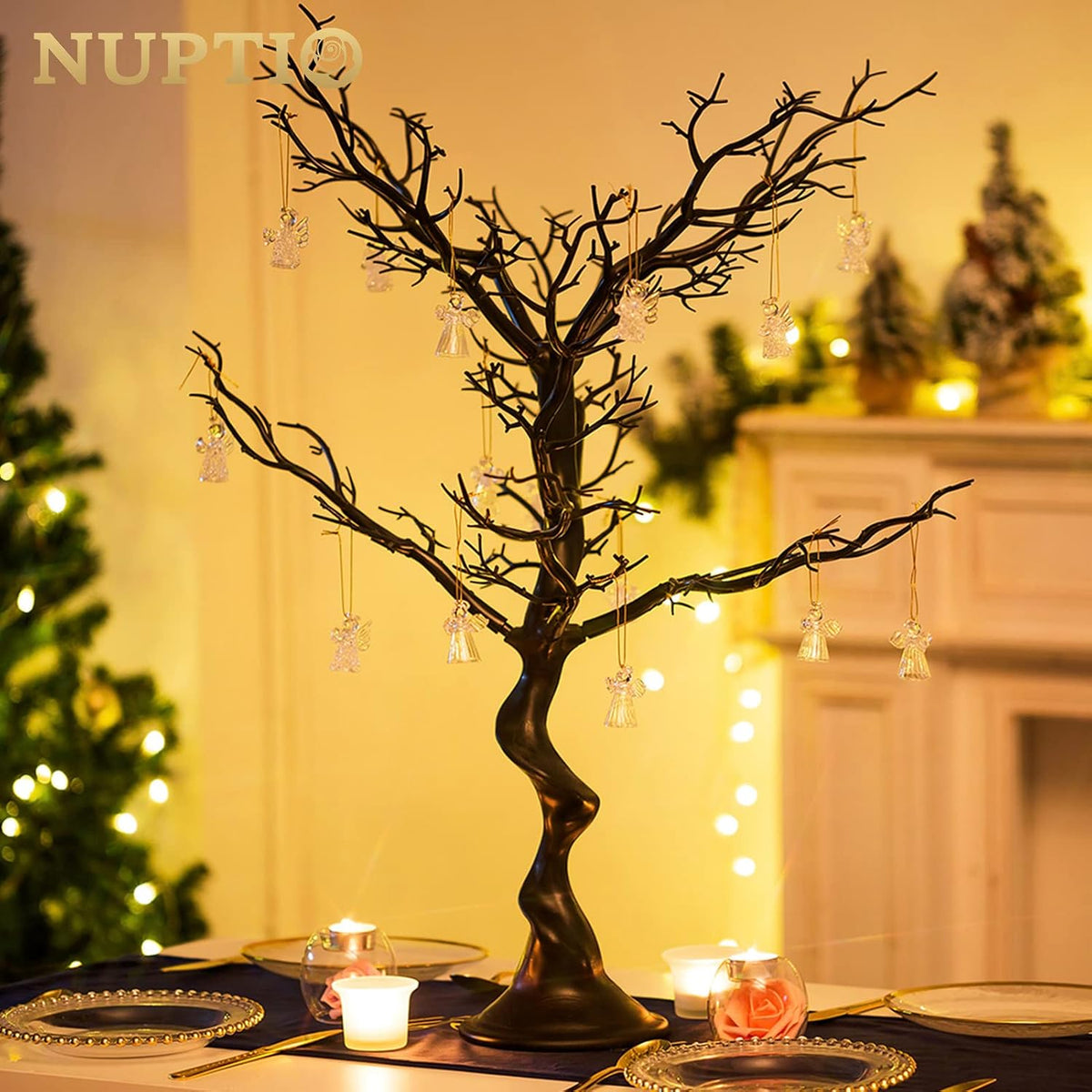 NUPTIO Black Ornament Tree, 30 Inch Artificial Halloween Spooky Branch