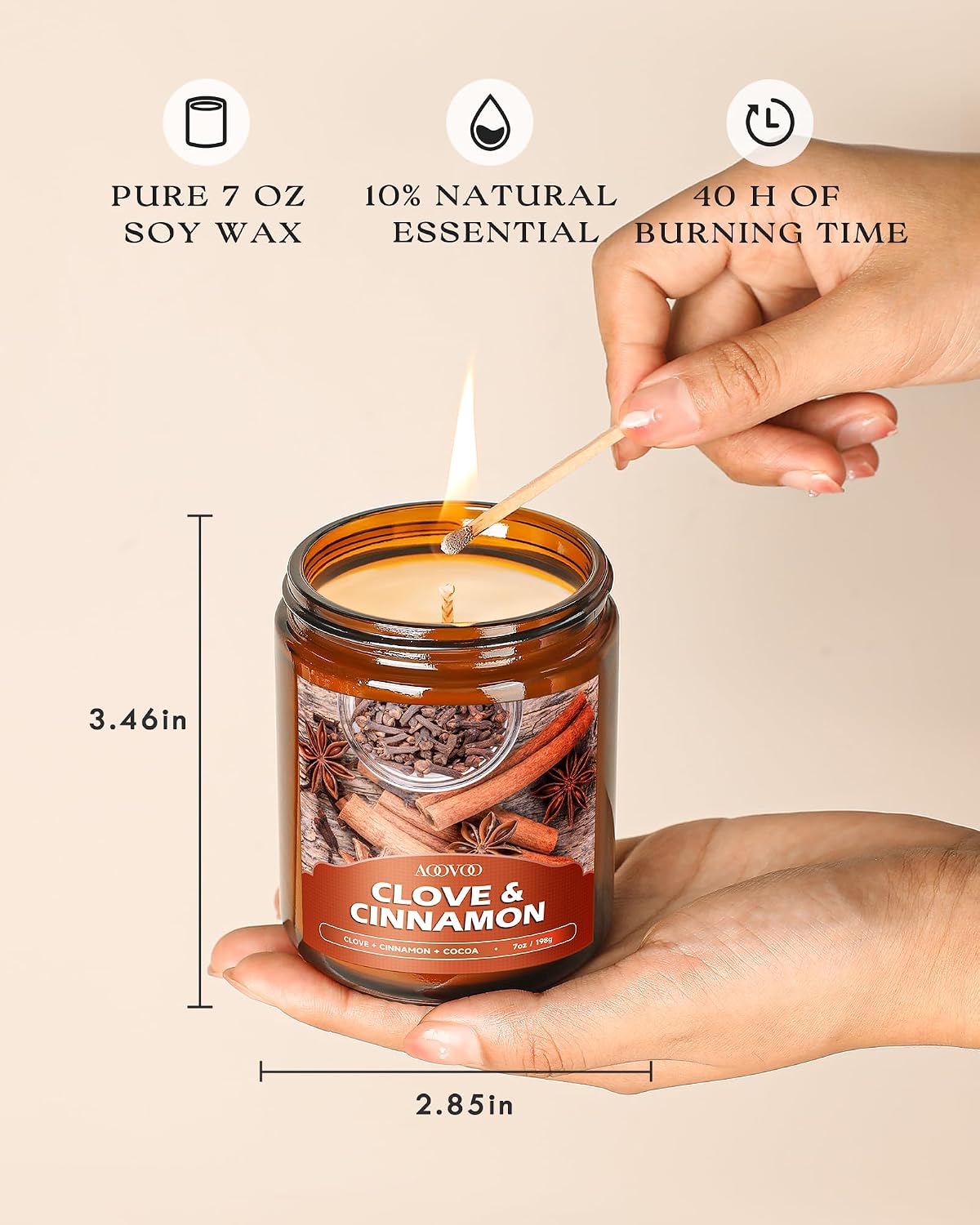 AOOVOO Fall Candles Set - 4 Pack Candles for Home Scented, 28 oz Natural Soy ...
