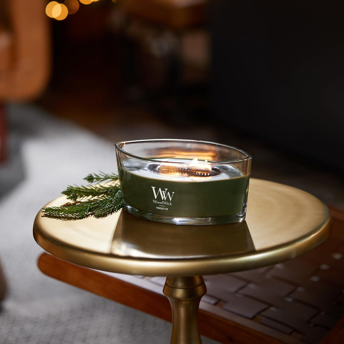 WoodWick Fraser Fir Scented Candle, Crackling Wick, 16oz