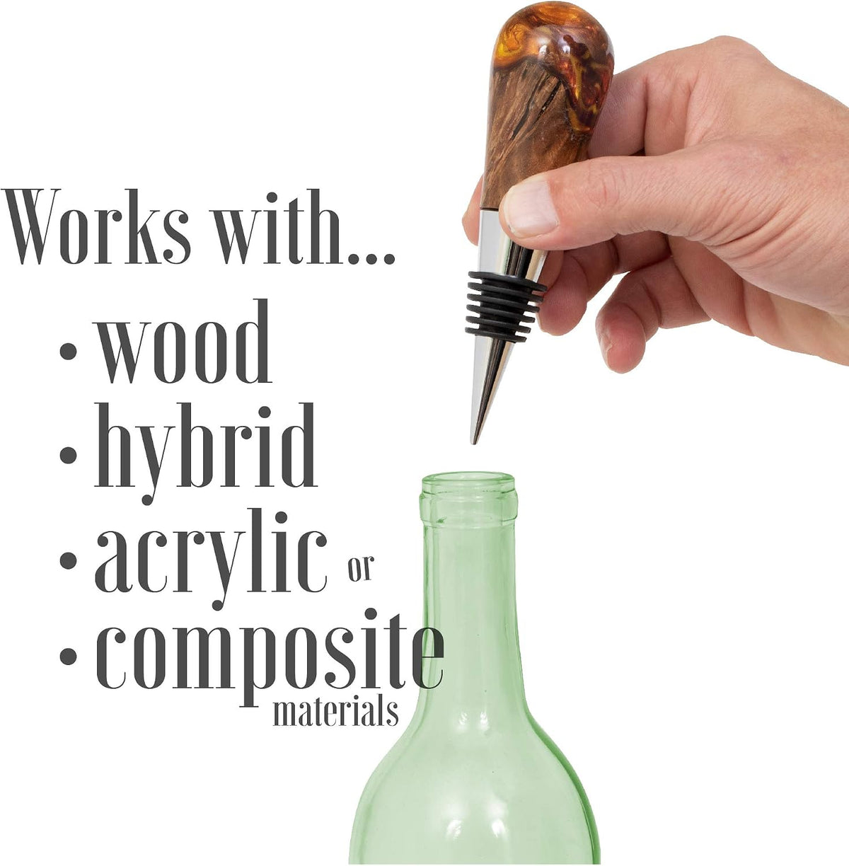 Chrome Bottle Stopper with 3/8" x 16 tpi Threaded Post 10pk