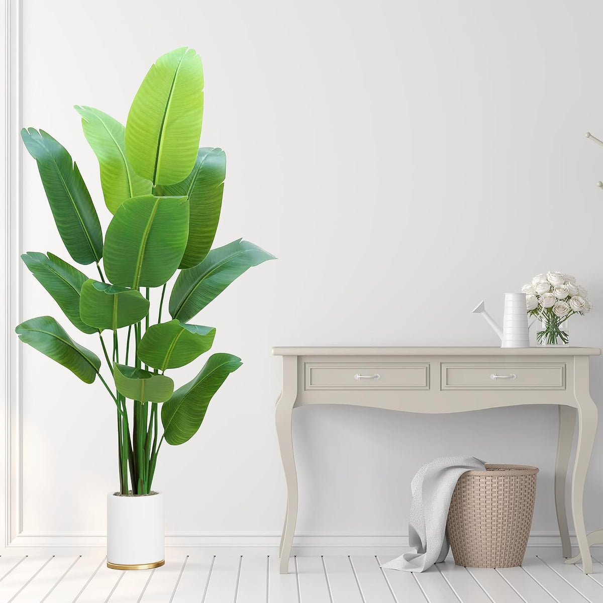 Bird of Paradise Plant Artificial 6ft,Faux Plants Indoor Tall with 12 Trunks ...