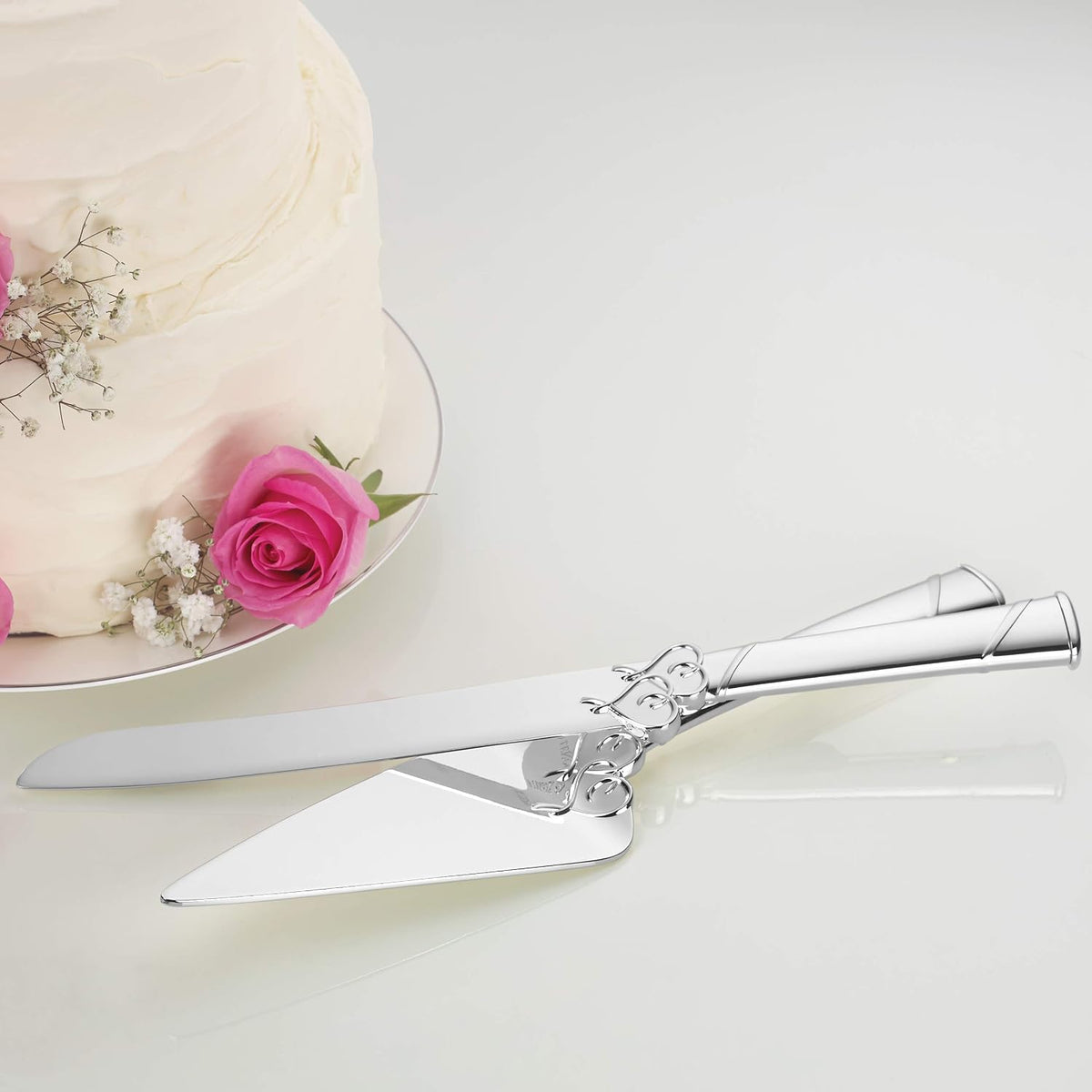 Lenox True Love Silverware Cake Knife & Server Dessert Set, 2-Piece