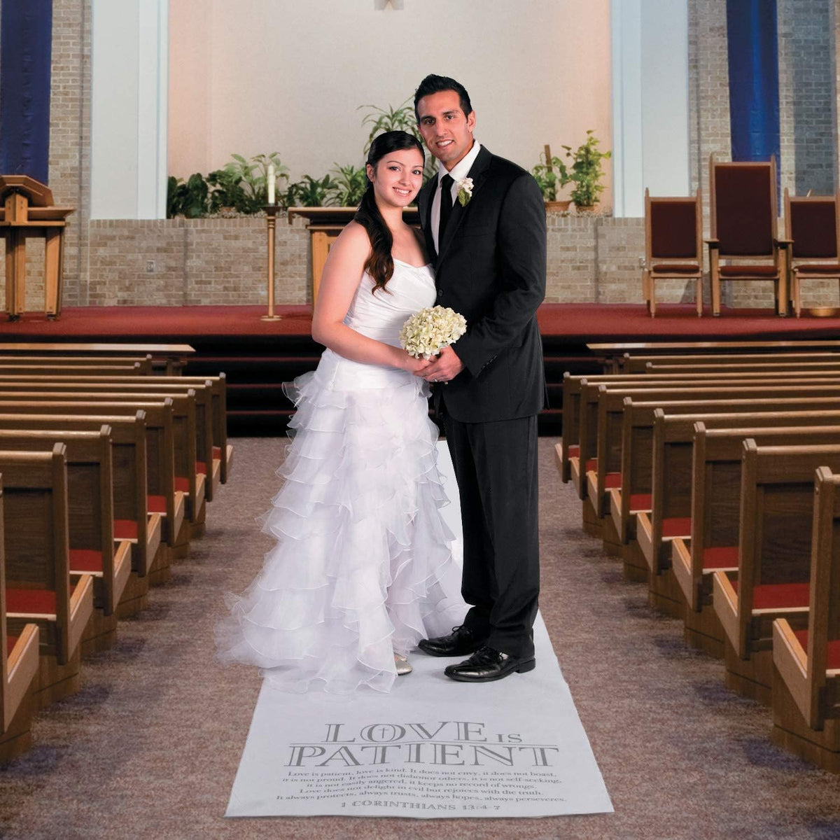 Fun Express Love is Patient Wedding Aisle Runner, White