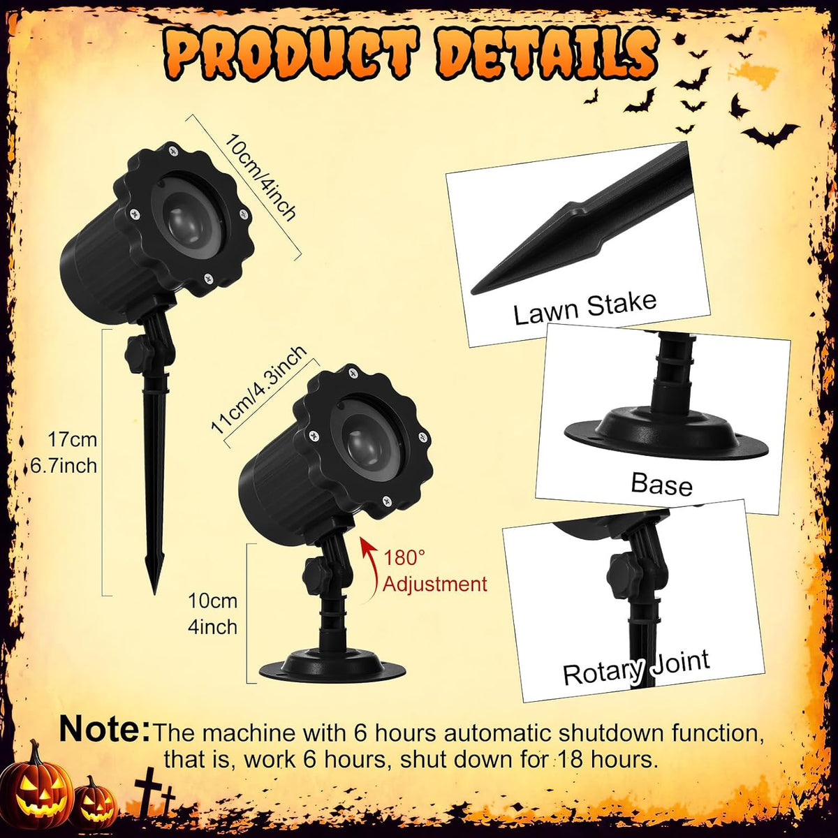 Treela Halloween Projector Light Outdoor Witches and Cauldron Decoration