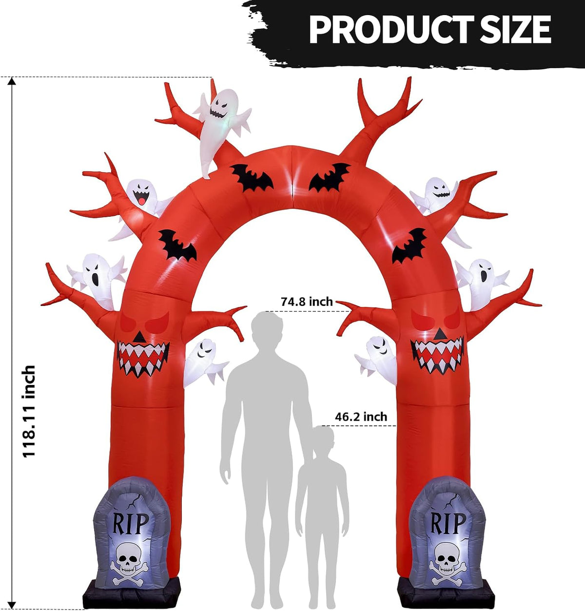 10FT Halloween Inflatable Archway Outdoor Decorations, Giant Blow Ups Arch