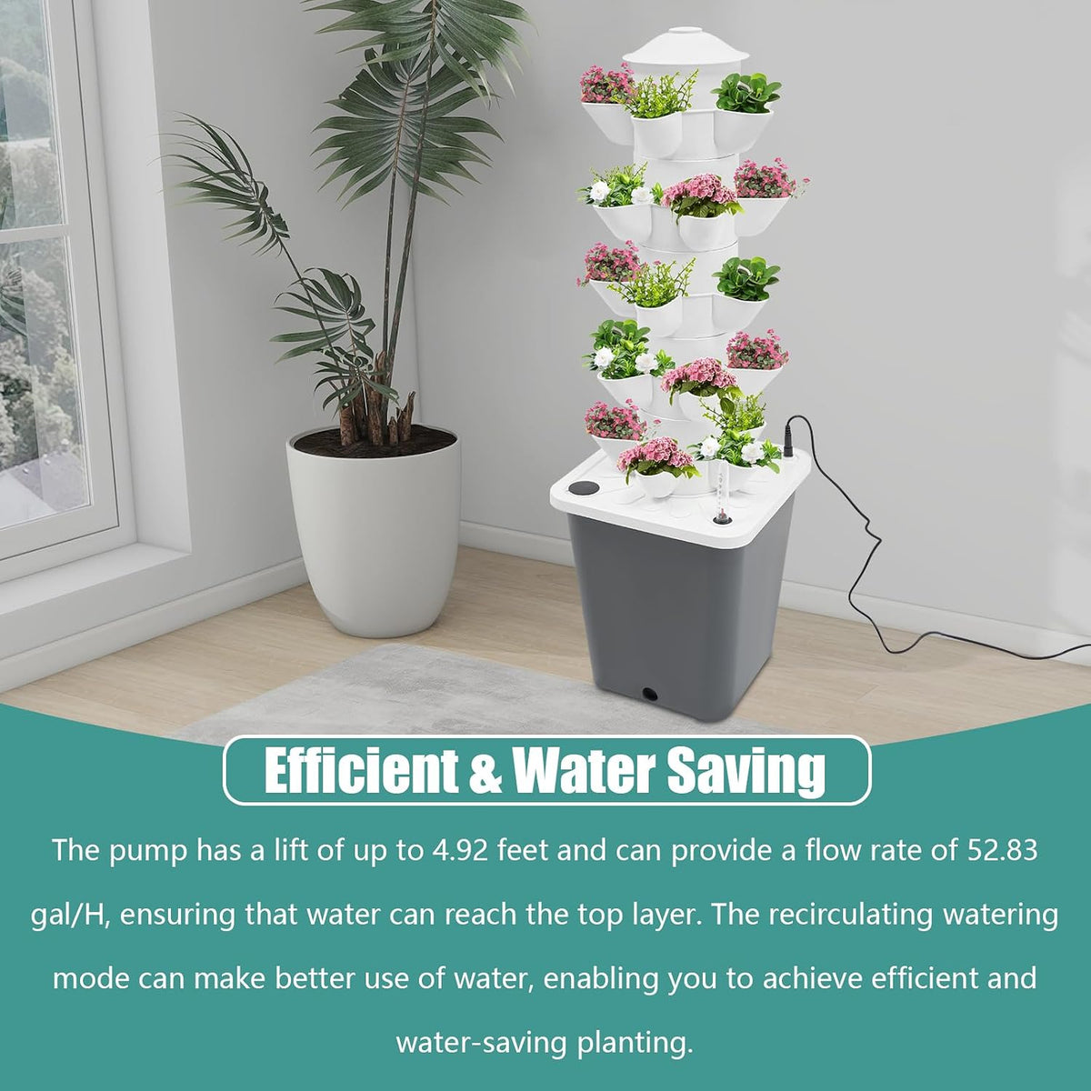 25-Plant Vertical Tower Garden System - Indoor Hydroponic Growing Kit