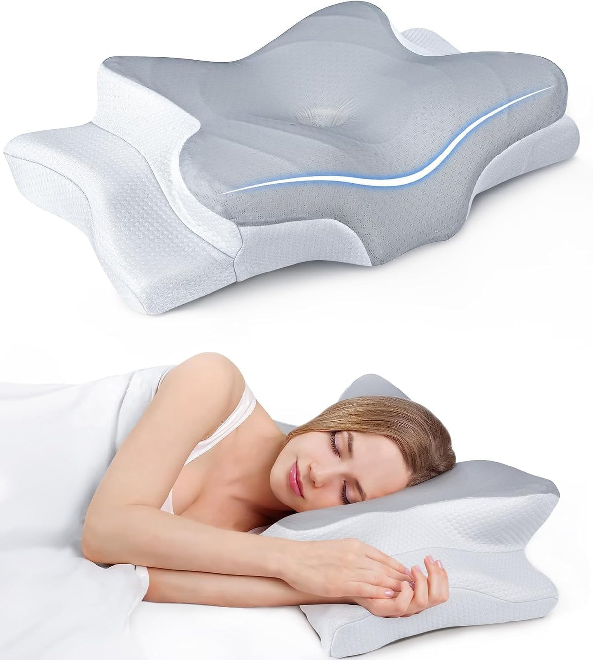 Ultra Pain Relief Cooling Pillow for Neck Support, Adjustable Cervical Pillow...