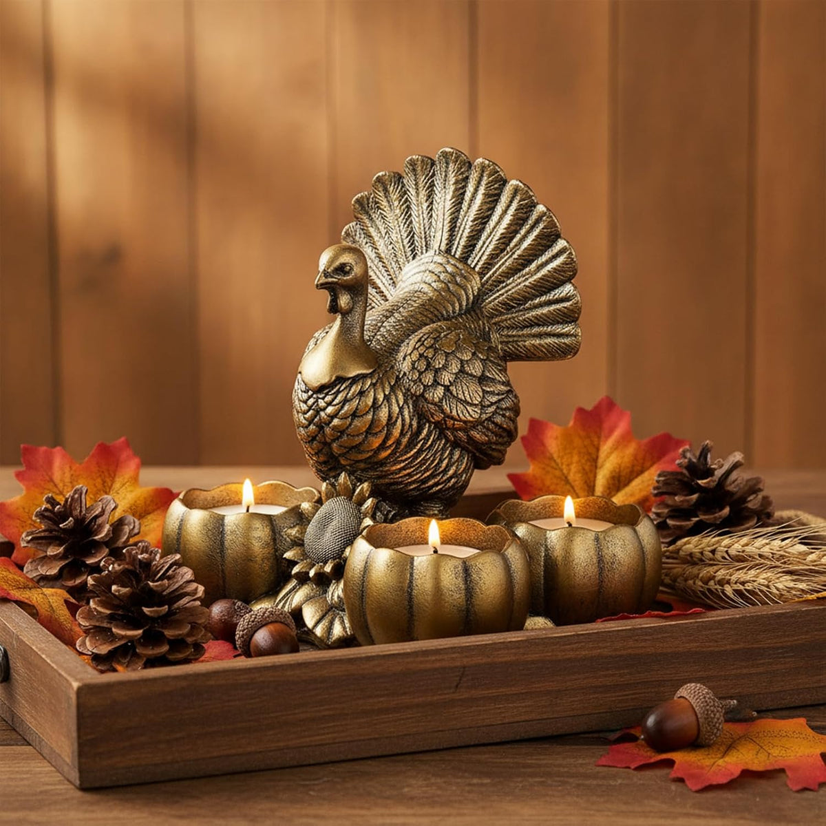 Gold Animal Candle Holders - Turkey Vintage Rustic Pedestal Candlesticks, Har...