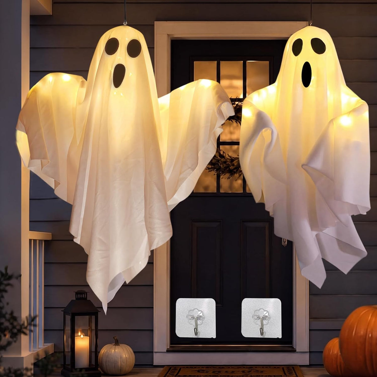 Halloween Hanging Ghost Decor Lights, Timer 8 Dynamic Lighting Modes Waterpro...