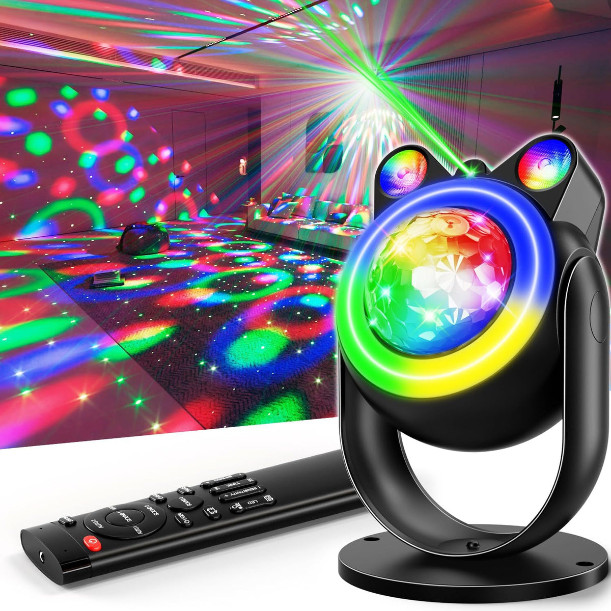 Party Lights Disco Ball Light, Dj Disco Lights Sound Activated Led Star Proje...