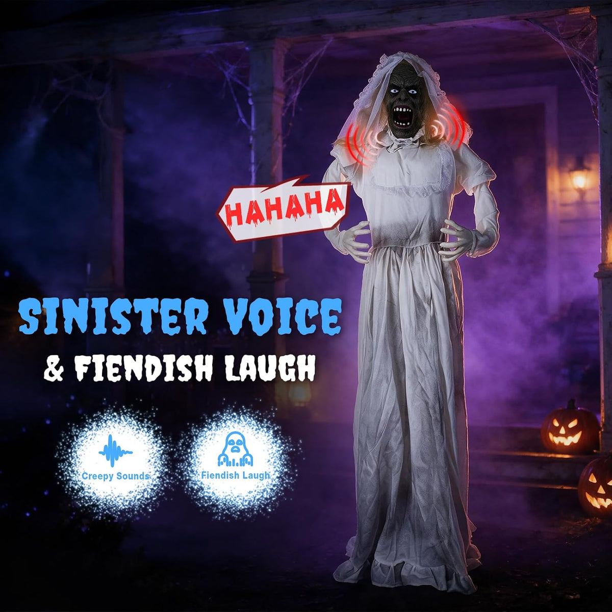 5.5FT Ghost Bride Halloween Animatronics Outdoor Decoration