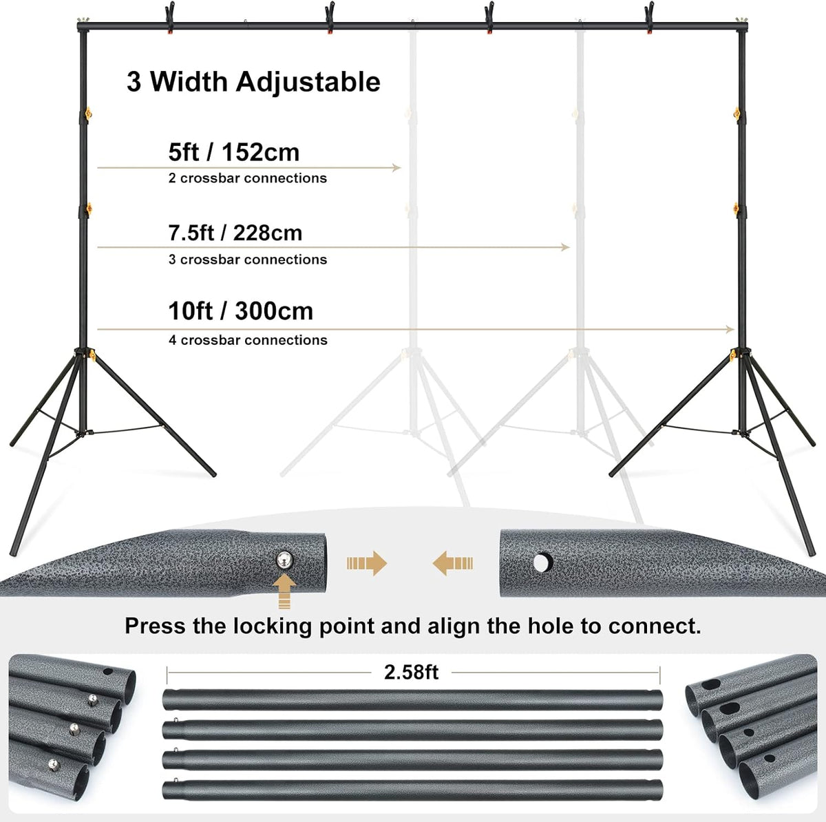 LINCO Lincostore Backdrop Stand Kit 10x6.5ft for Photography 4171