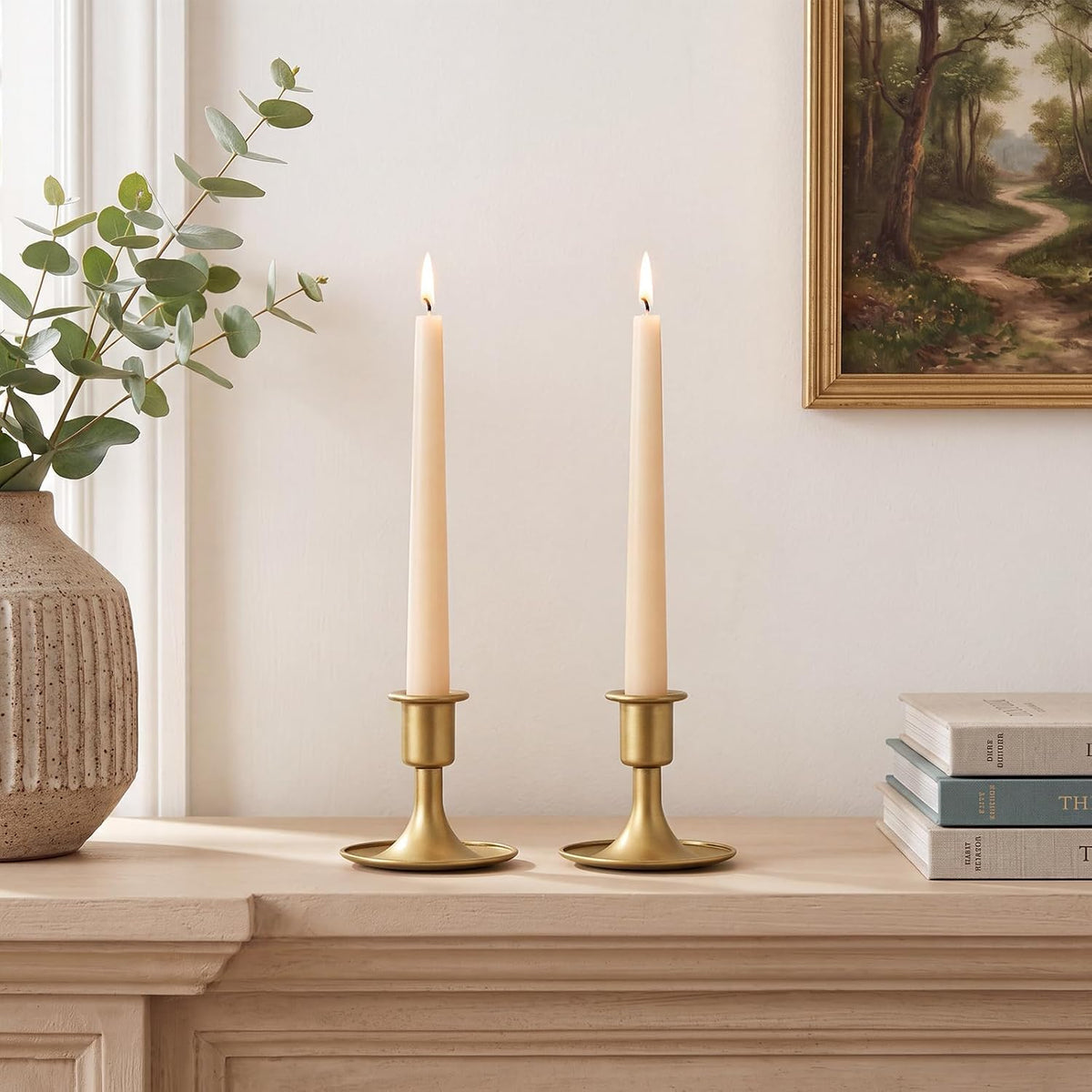Candlestick Holders Taper Candle Holders, Romadedi Gold Candle Stick Candle H...