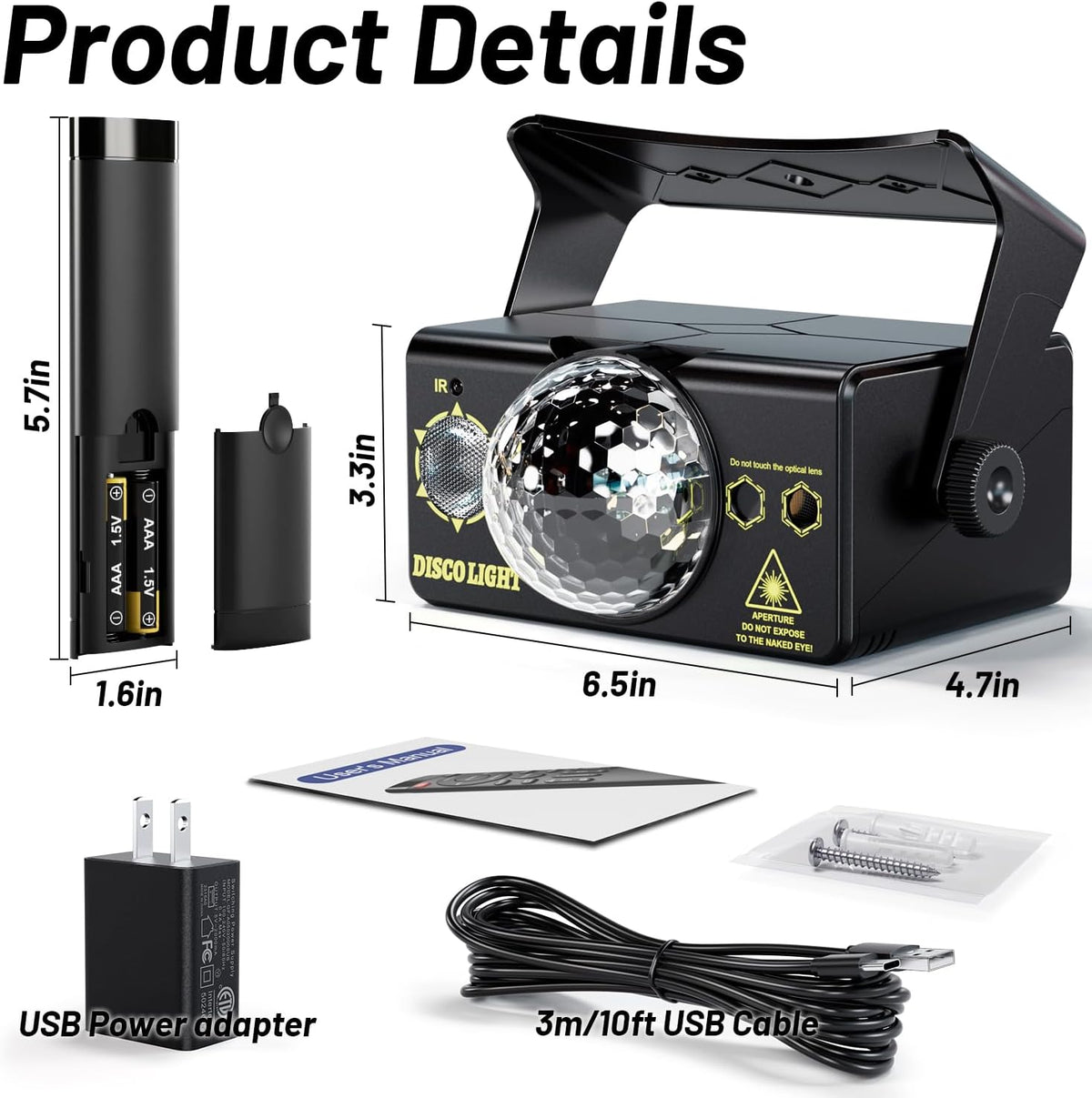 Party Lights Dj Disco Light Disco Ball Light LED Stage Strobe Lights Projecto...