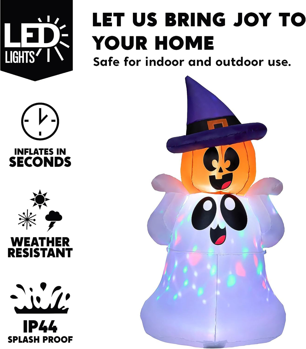 Joiedomi 5 FT Tall Halloween Inflatable Outdoor Decor, Blow Up Yard Decoratio...