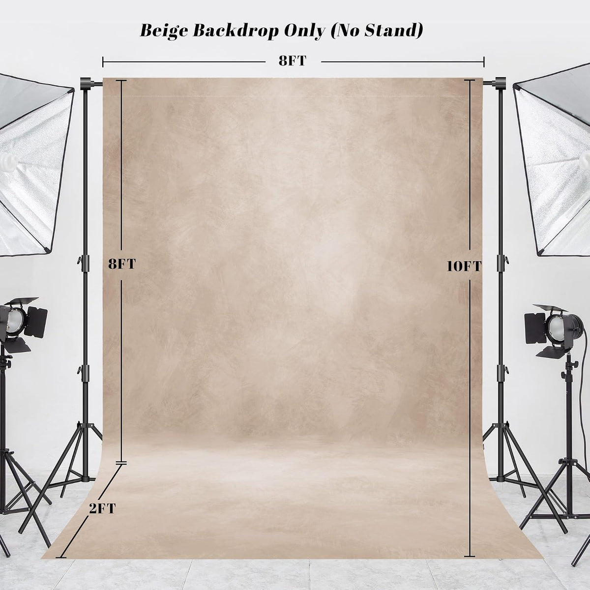 Abstract Photography Backdrop for Photoshoot 8x10ft, Beige,No Stand