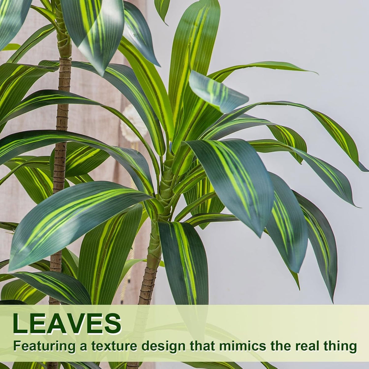 Artificial Dracaena Tree 5FT Tall, Faux Dracaena Tree Indoor, Fake Yucca Plan...