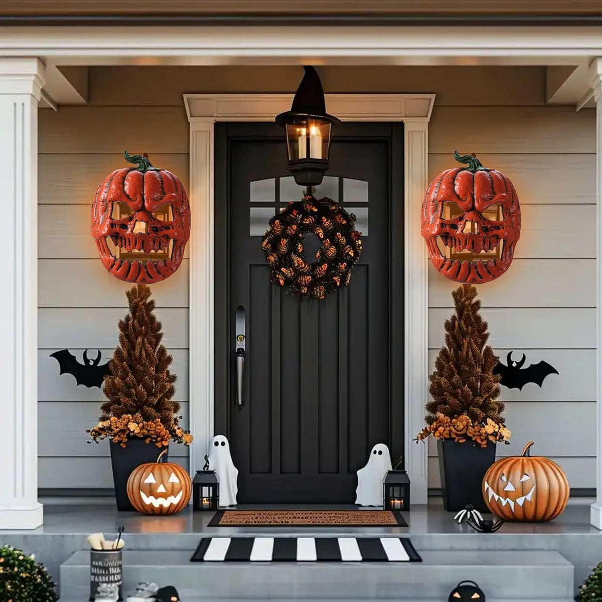 2 Pack Halloween Porch Light Covers, Halloween Decorations Outdoor Skeleton P...