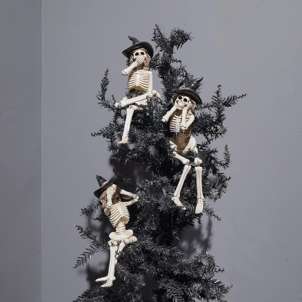 Newman House Studio Halloween-Décorations No-Evil-Skeleton-Figurines