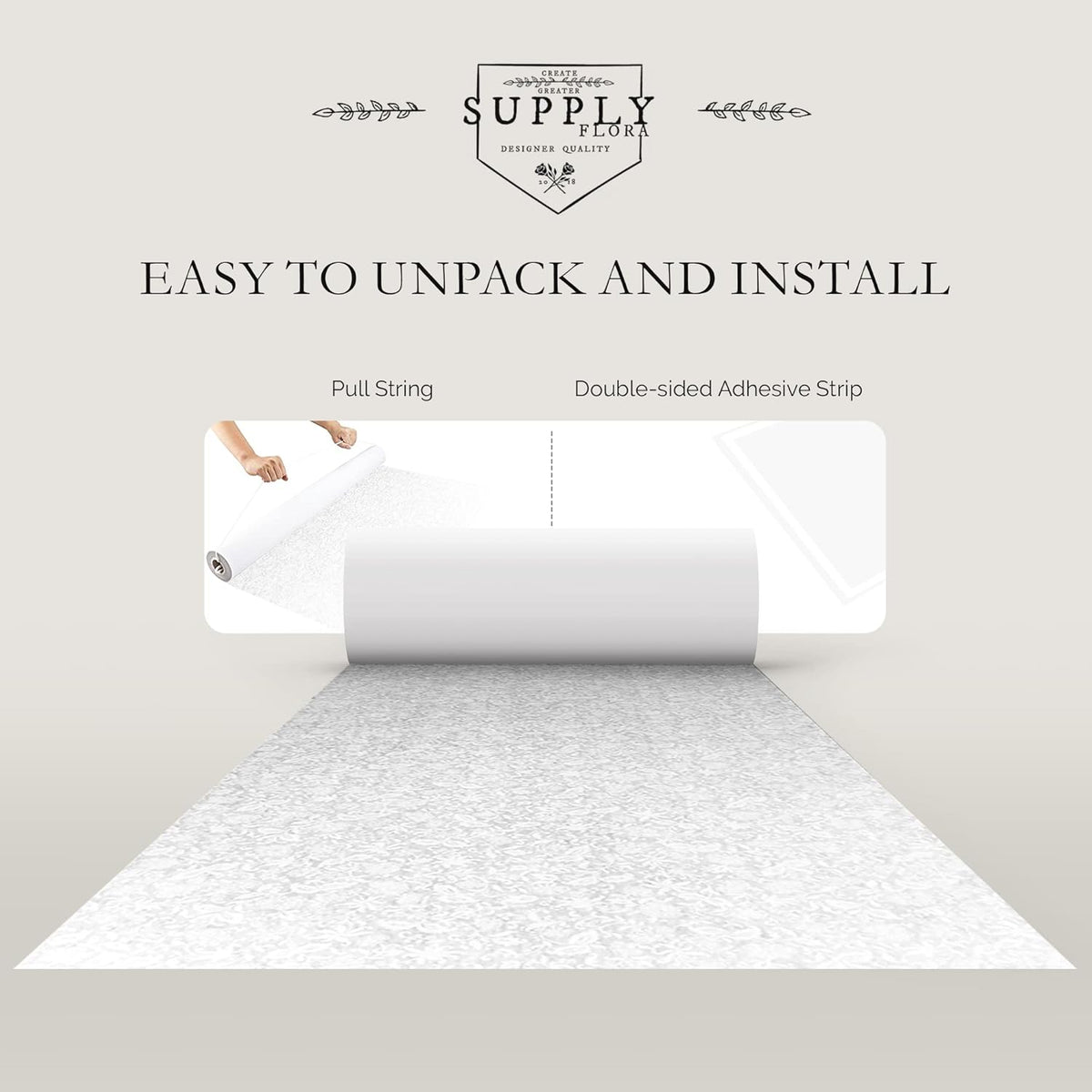SLS SUPPLY FLORA Wedding Aisle Runner, White Floral Print Wedding Floor Must-...