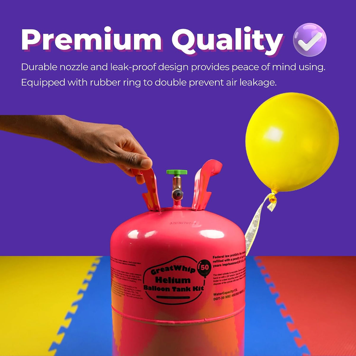 GreatWhip 22L Helium Tank for Balloons at Home, Up to 100 Latex Balloons