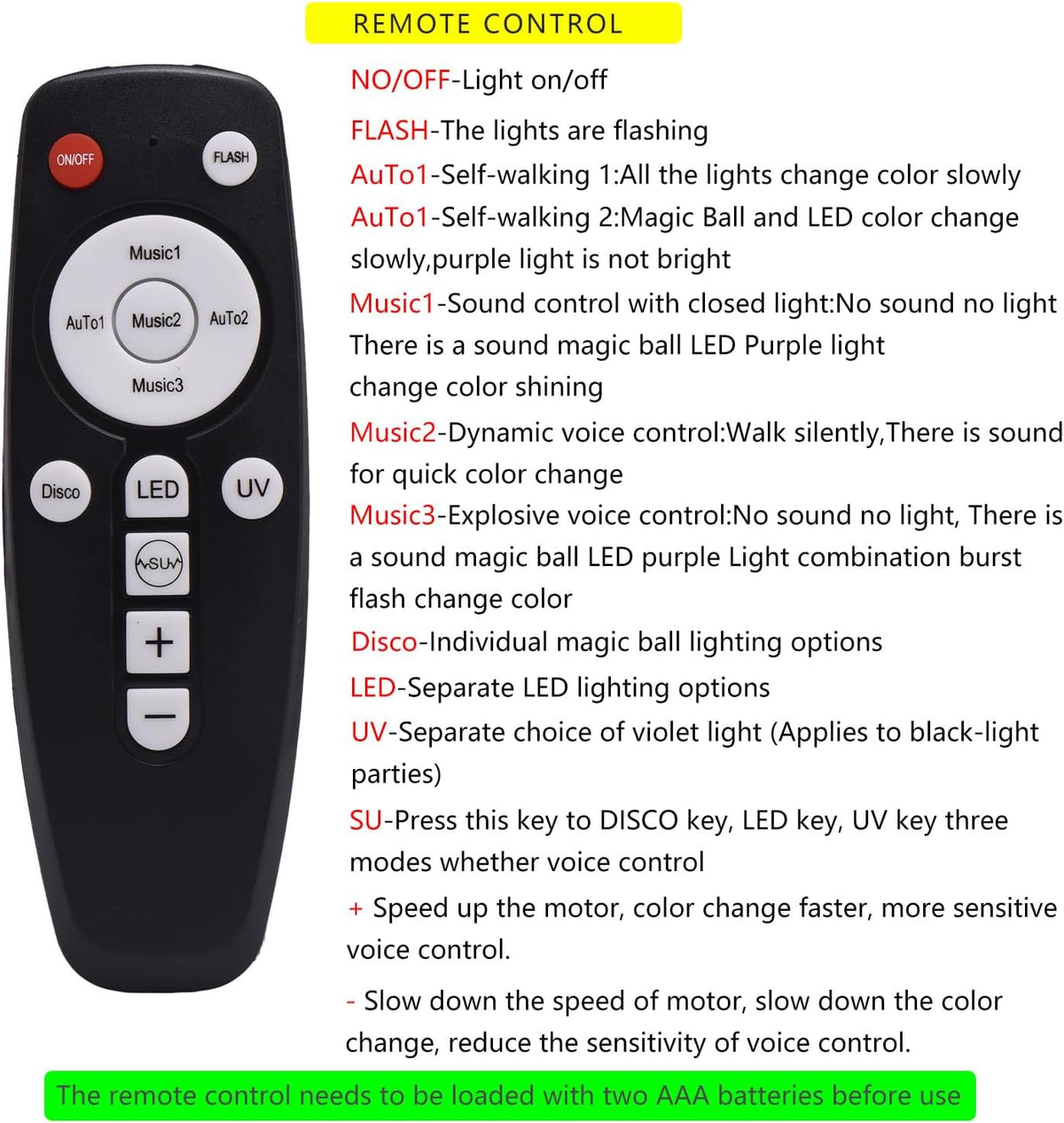 YINPKTEO Party Lights Disco Ball Light,Dj Disco Light Sound Activated LED Lig...