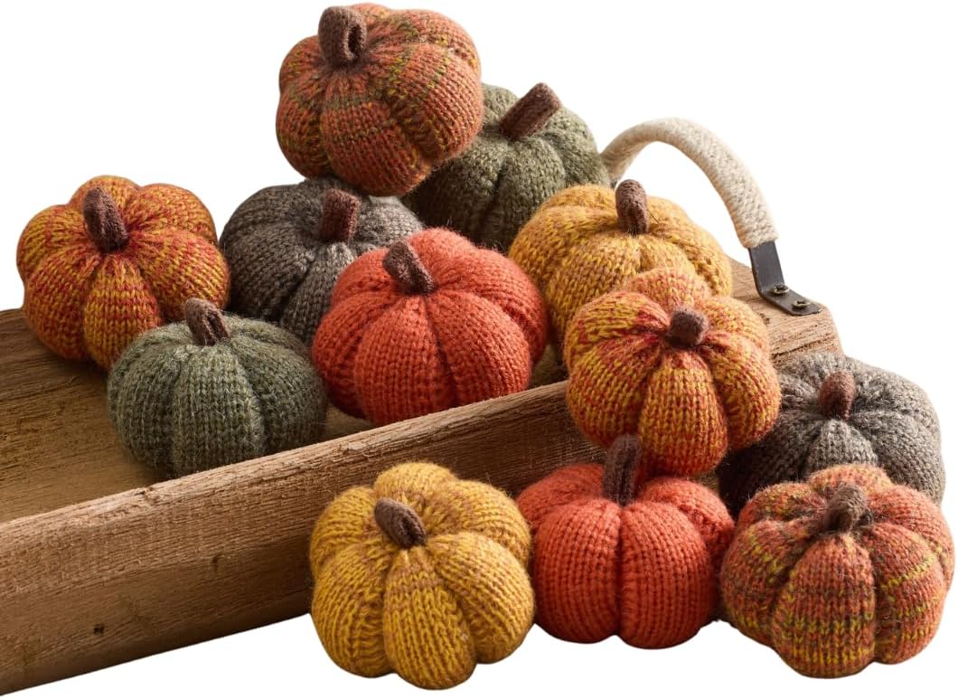 Cozy Mini Knit Pumpkin Set of 12 (Spiced Maple Full Set)