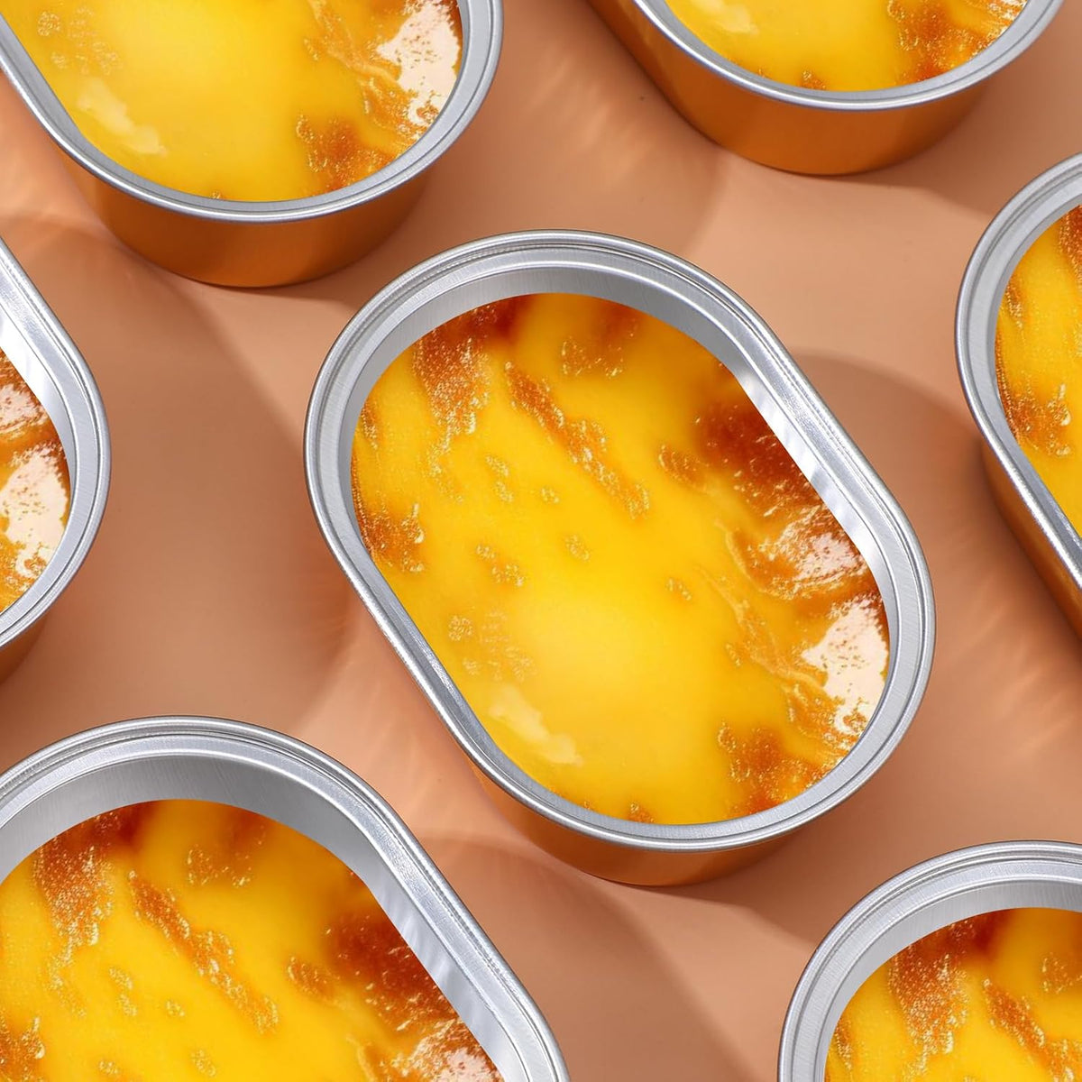 200 Pack Oval Gold Aluminum Baking Cups with Lids, 2 FL OZ Disposable Ramekin...