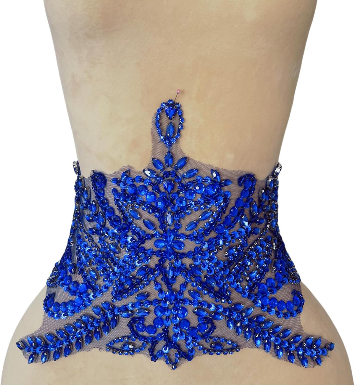 Beaded Lace Sewing Patches Appliques with Stones and Crystals Rhinestones sew...