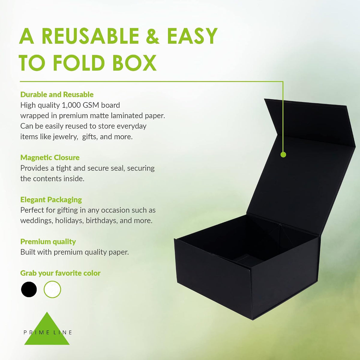 Prime Line Packaging Black Magnetic Gift Box Bulk, 10x10x5, 15 Pack