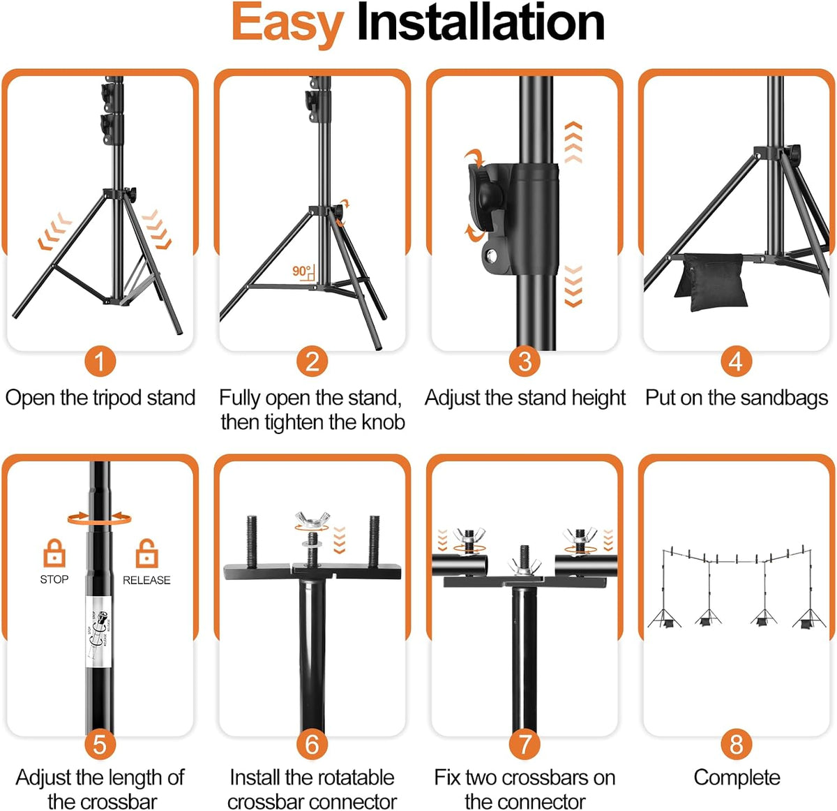FUDESY Backdrop Stand Heavy Duty, 10x30ft Adjustable Photo Backdrop Stand