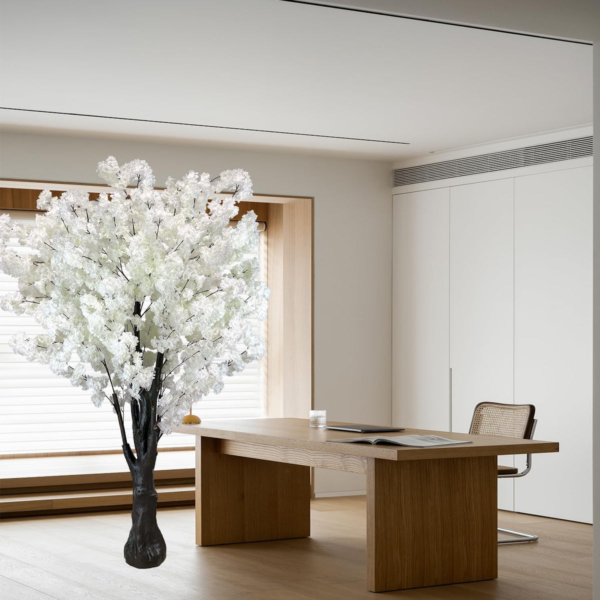 White Artificial Cherry Blossom Tree for Home, Wedding, Office, Living Room -...