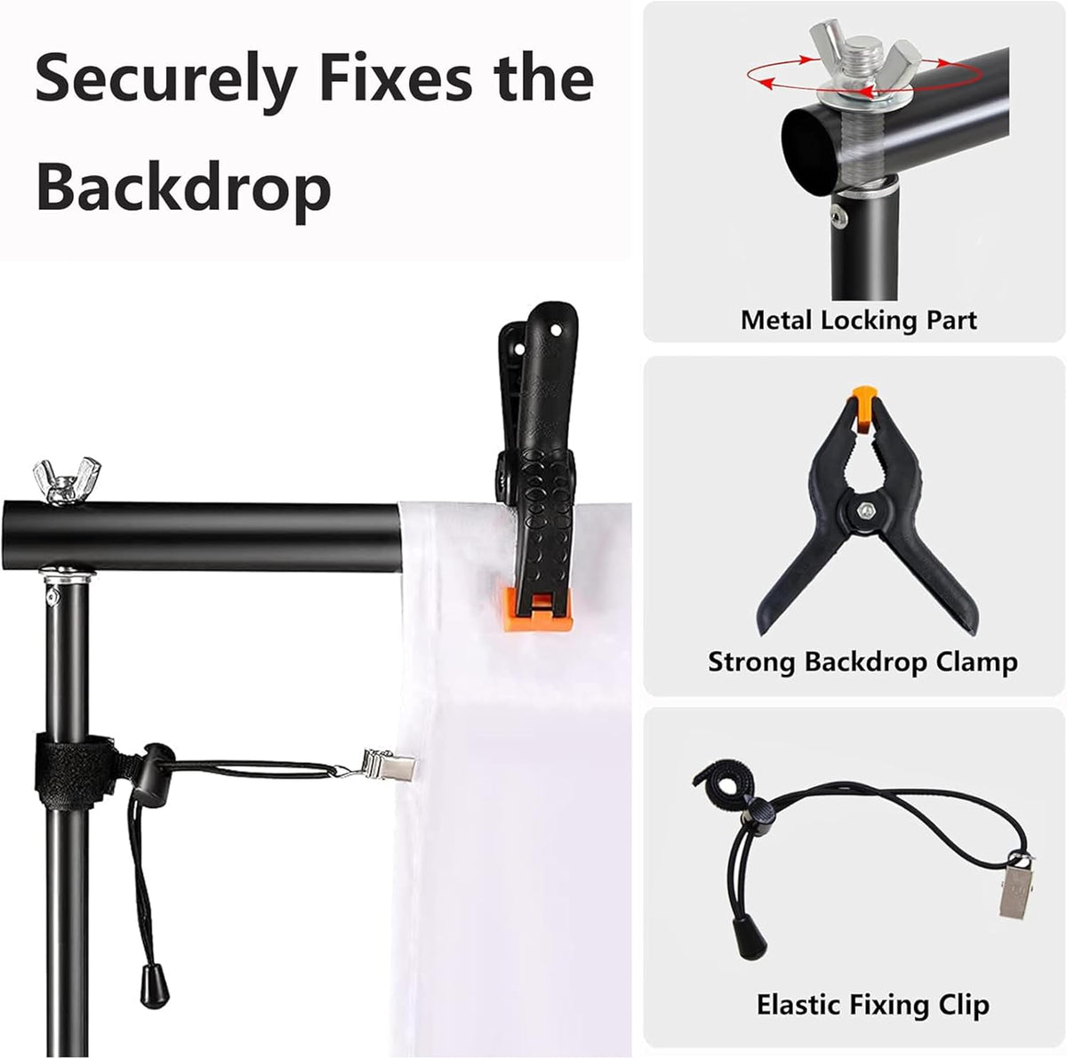 Photo Backdrop Stand, 10x9ft(WxH) Adjustable Photography Backdrop Stand, Alum...