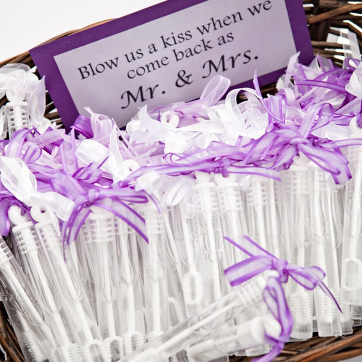 White Wedding Bubble Wands, 200 Pack Mini Sticks for Send Off Party Favors