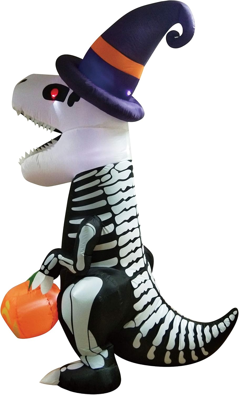 Joiedomi 8 FT Halloween Inflatable Skeleton Dinosaur with Pumpkin & Built...