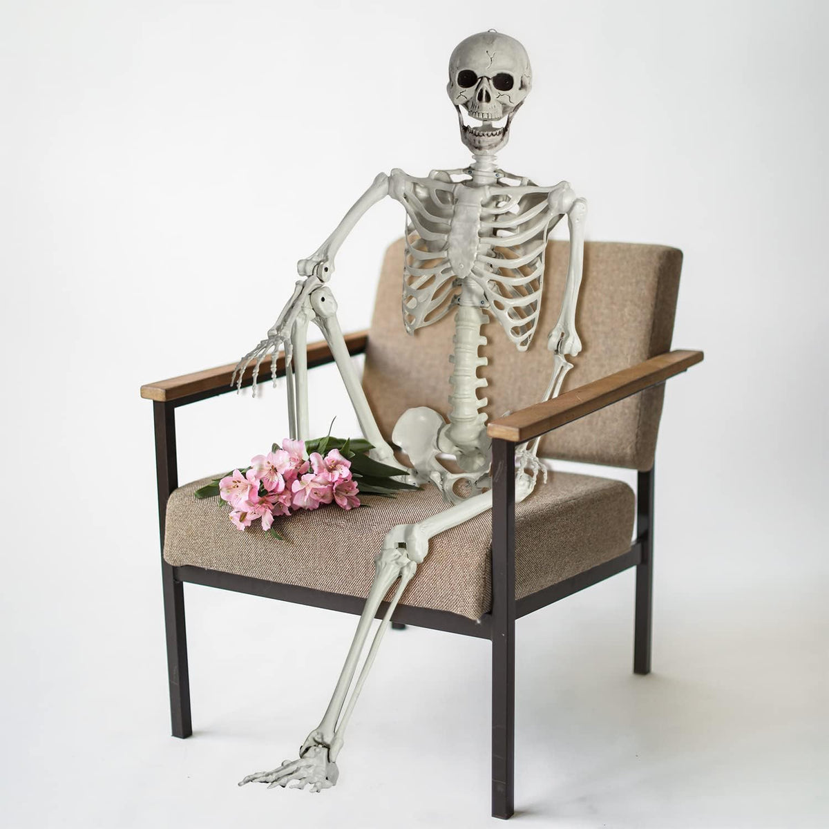 5.4ft Posable Halloween Skeleton - Full Body Life Size Skeleton Bones with Mo...