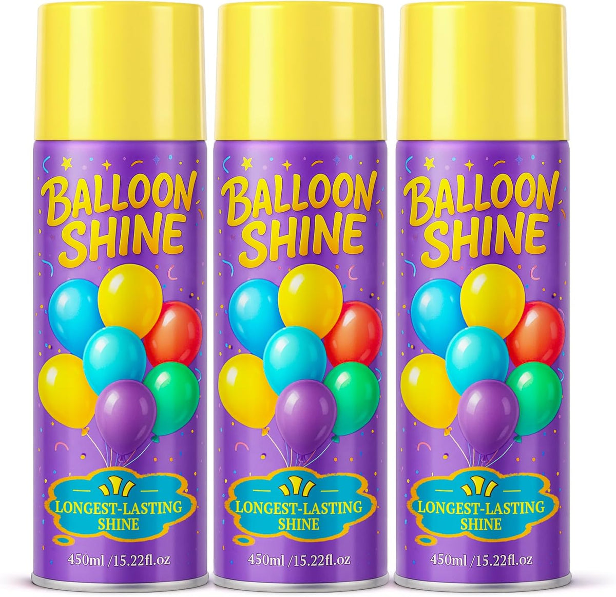 Balloon Shine Spray 15 oz : Silicone High Gloss for Party Decor 3 PACK