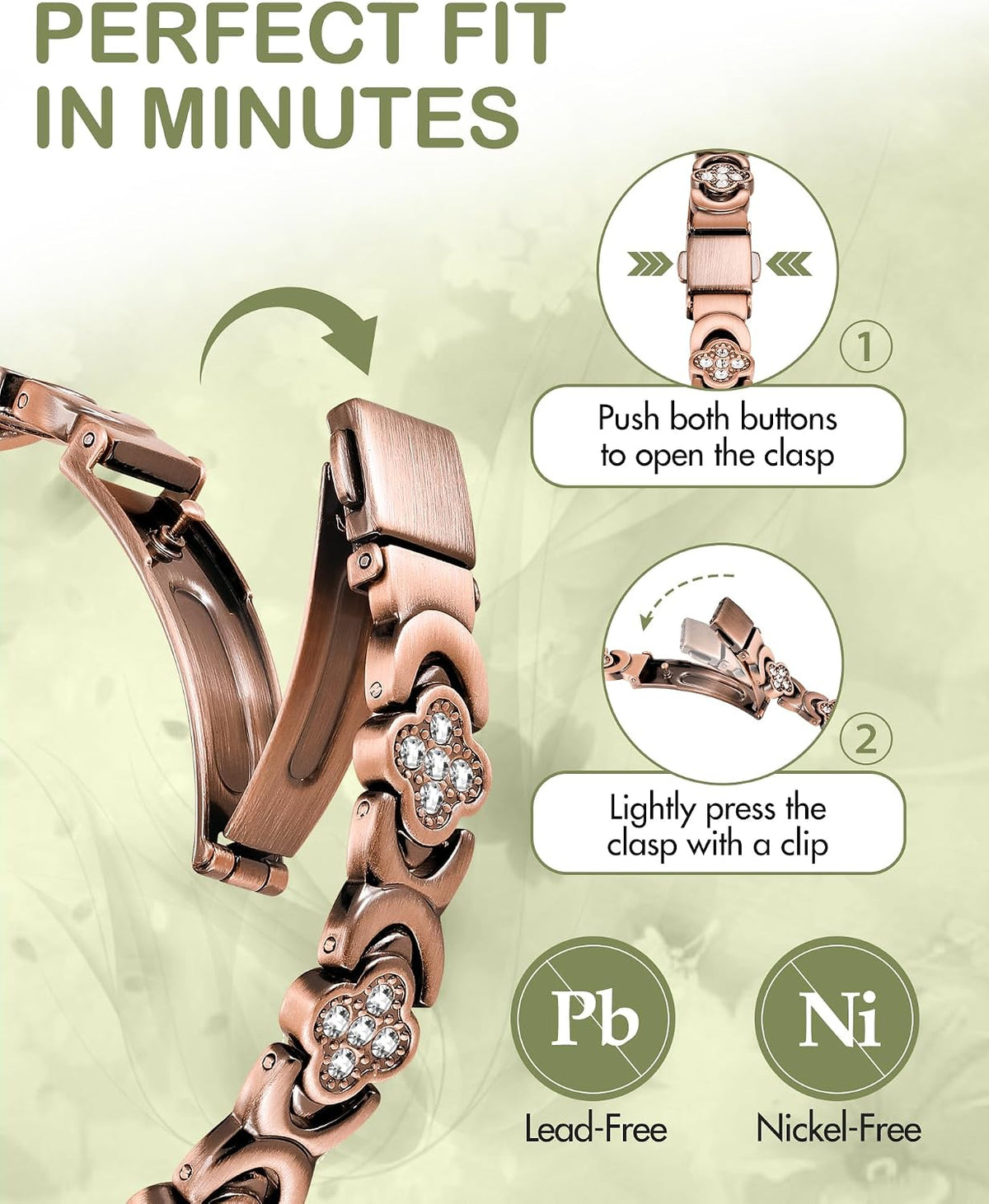Feraco Pure Copper Bracelets for Women, Ultra Strength Magnetic Bracelet