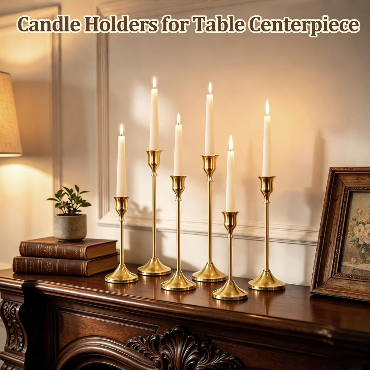 24Pcs Gold Taper Candle Holders, Vintage Centerpieces Candlestick Holder