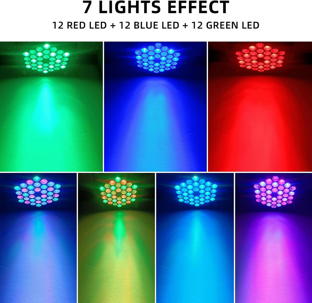 3-Pack DJ Stage Light for Parties LED Par Lights