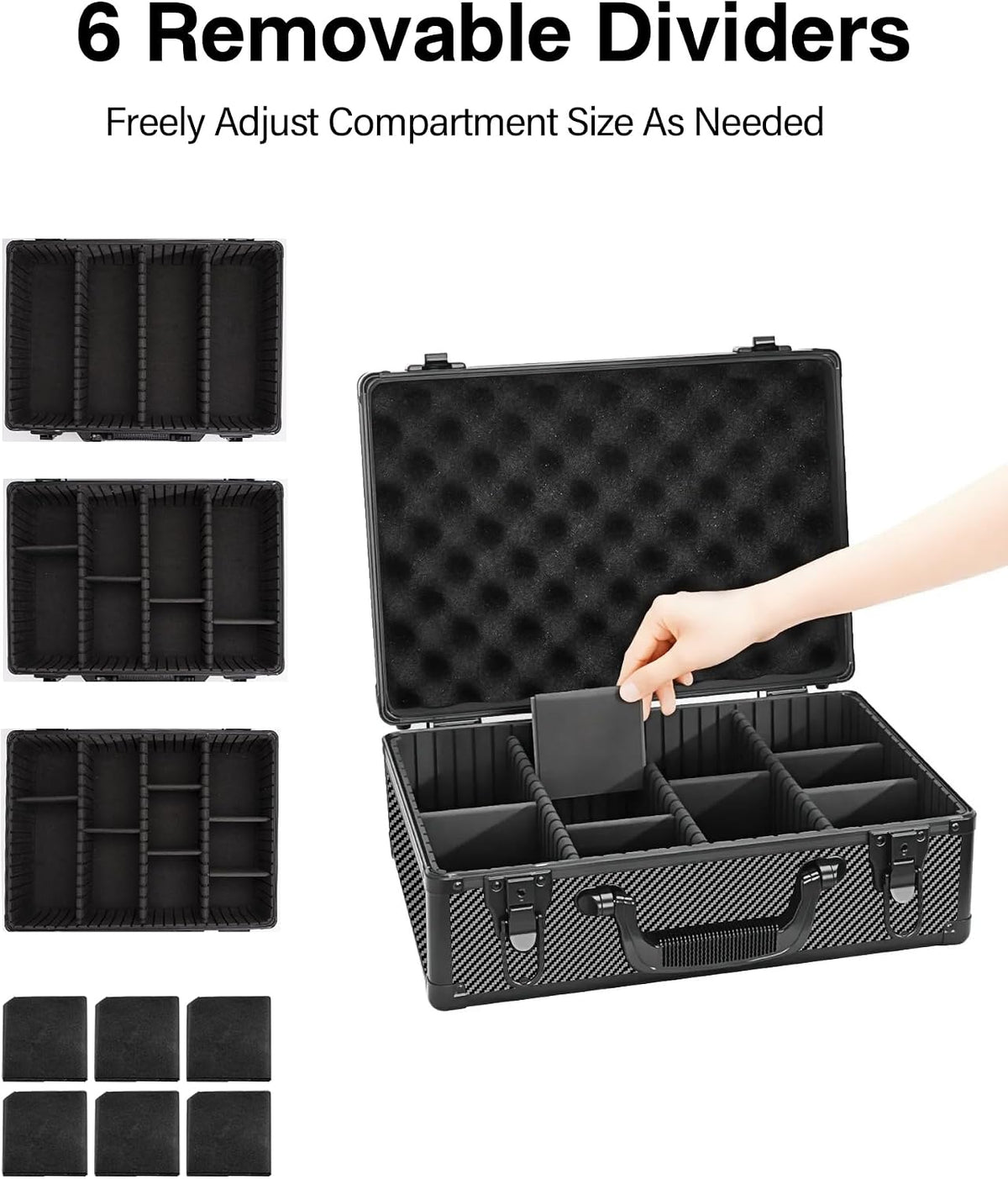 LOCKCURX Carbon Fiber Coin Collection Case, 120 Slab & 1400 Capsule